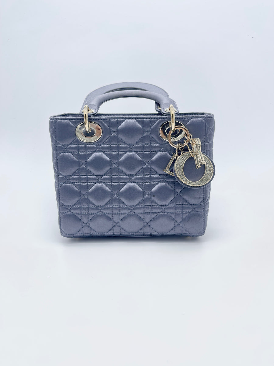 Small Lady Dior My ABCDior Bag Black Ultramatte Cannage Calfskin | DIOR US